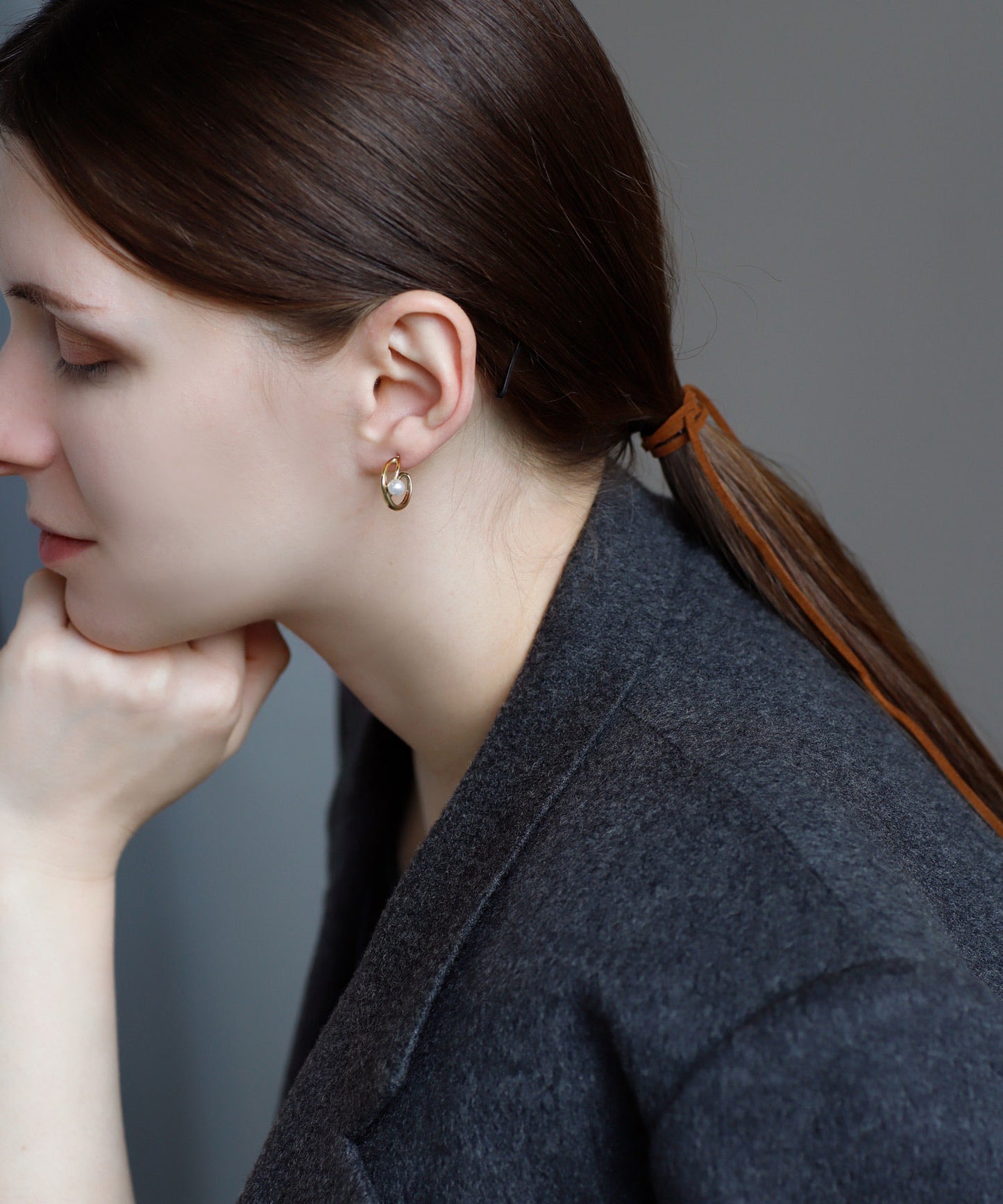 【Stainless Seel IP】珍珠 × 十字线耳环