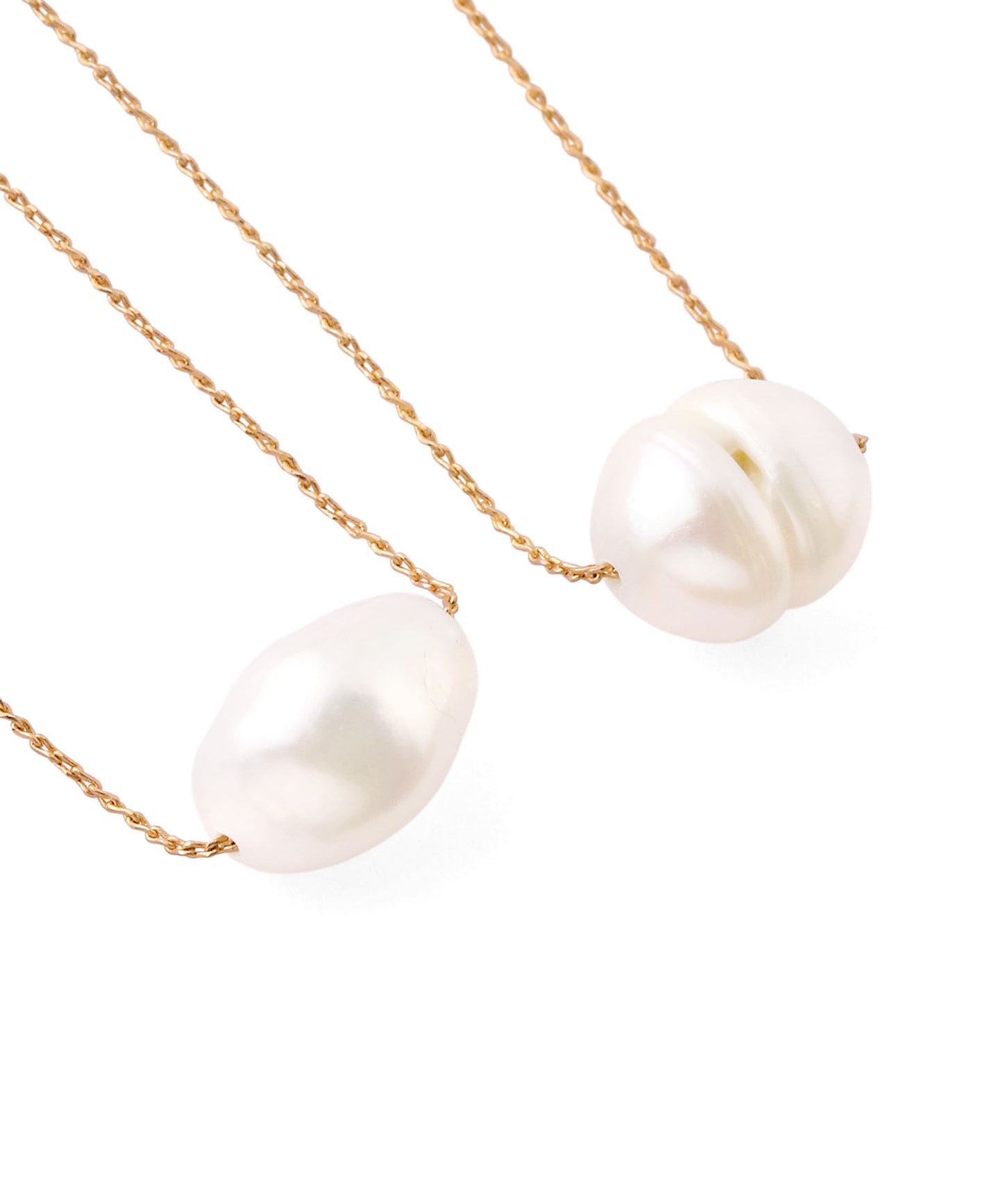 Pearl × Sphere Double-Strand Necklace