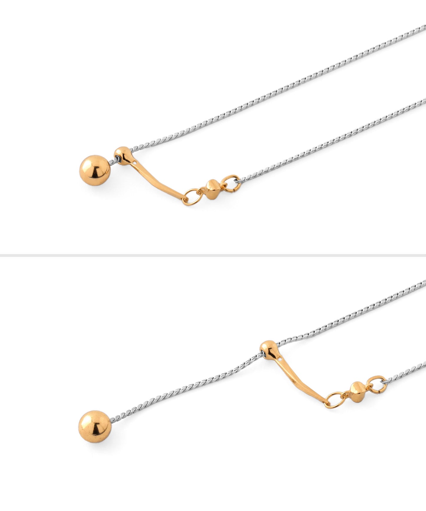 Mixed-Metal Y-Shaped Lariat Necklace