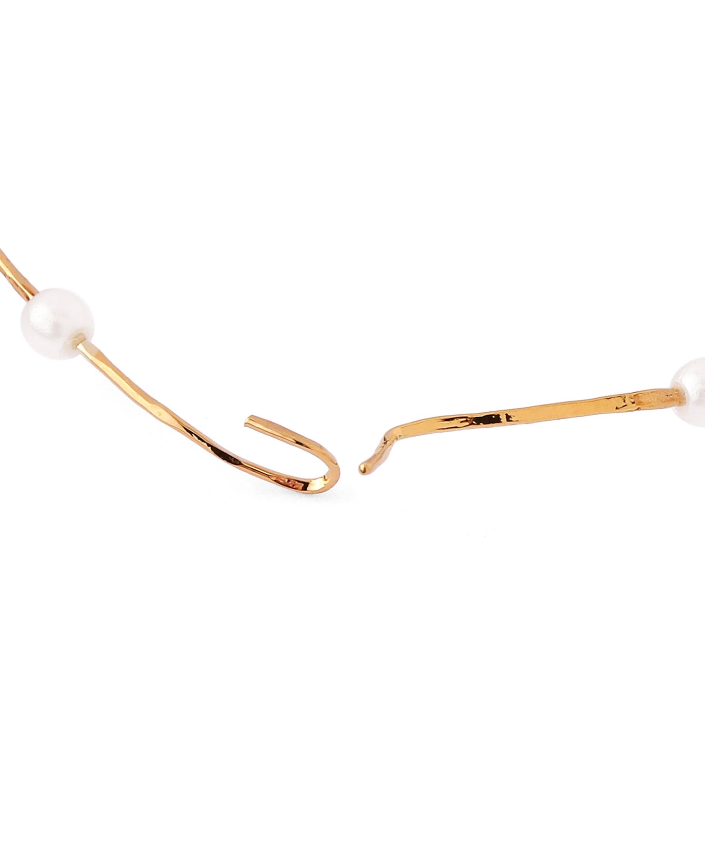 Pearl Line Hoop Earrings