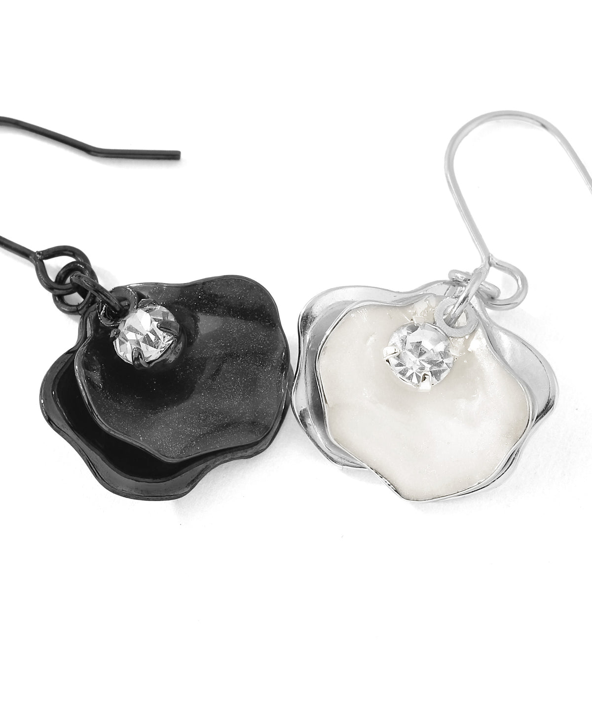 Bijou & Flower Asymmetric Hook Earrings