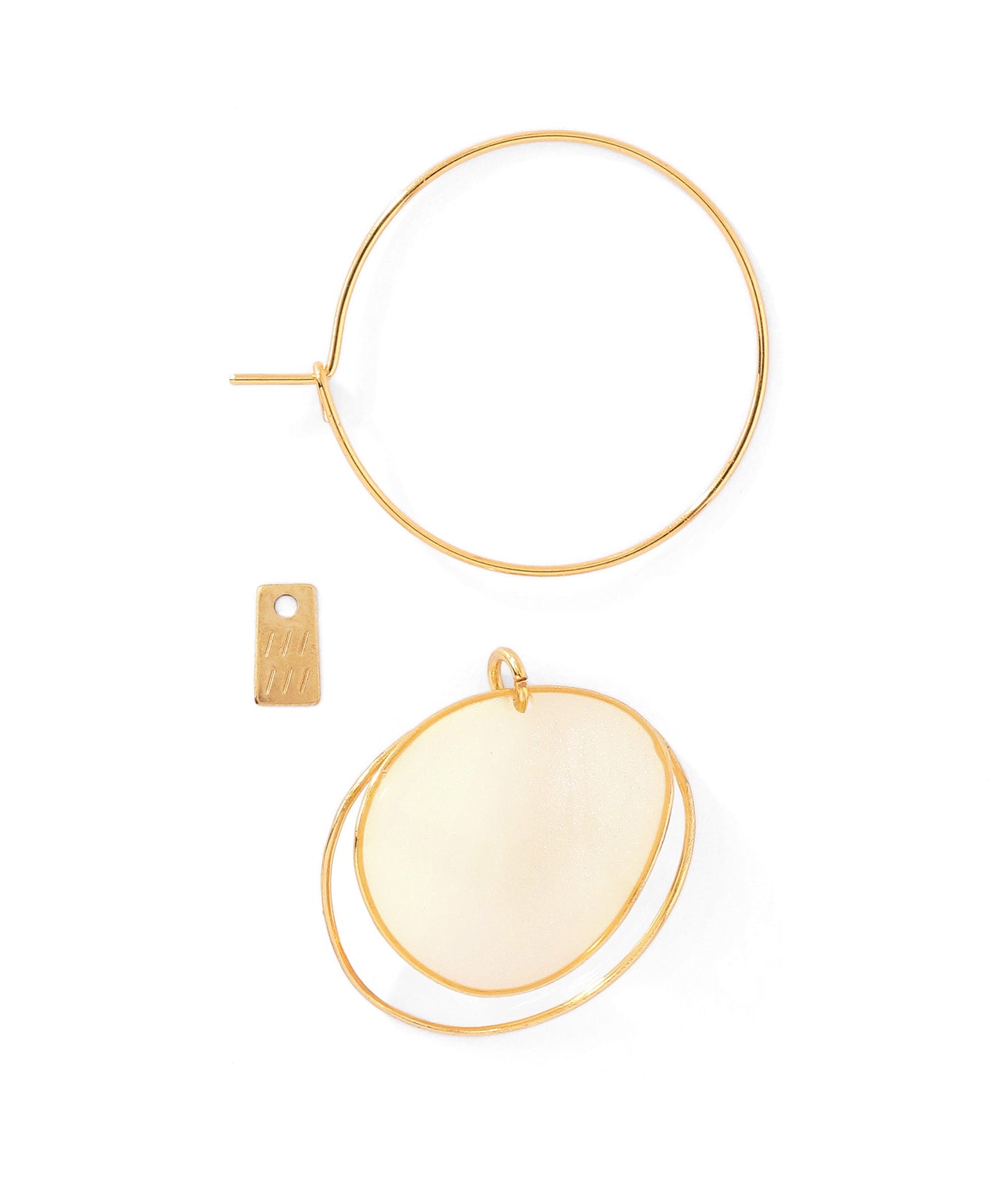 Glitter & Clear Plate 2-Way Hoop Earrings