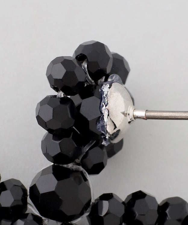 玻璃珠针迹耳环