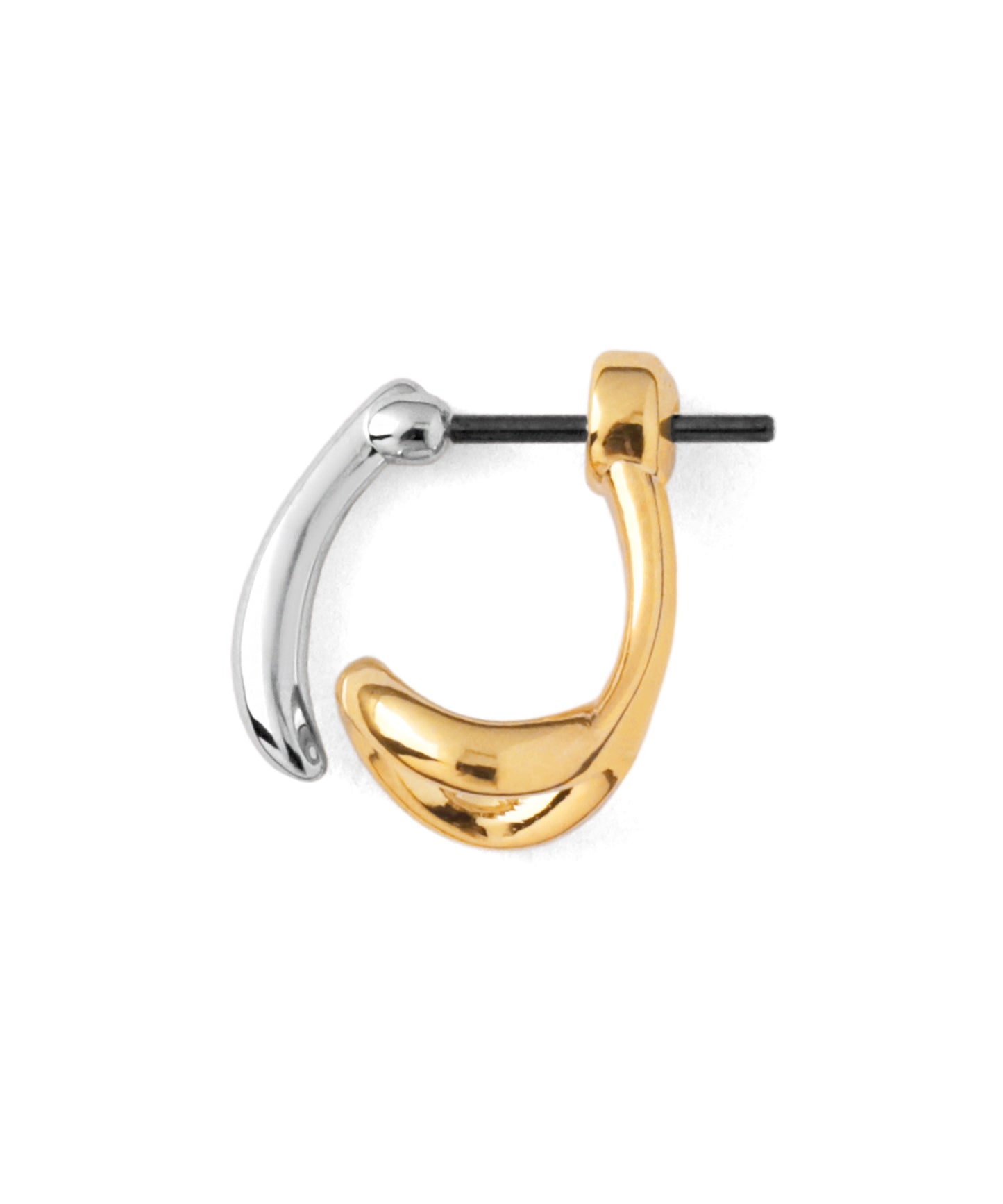 Two-Tone Back Catch Earrings