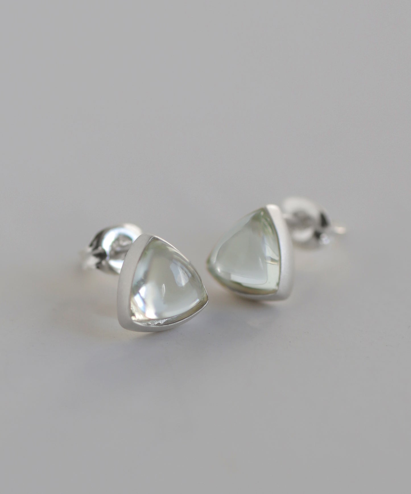 Gemstone Triangle Earrings