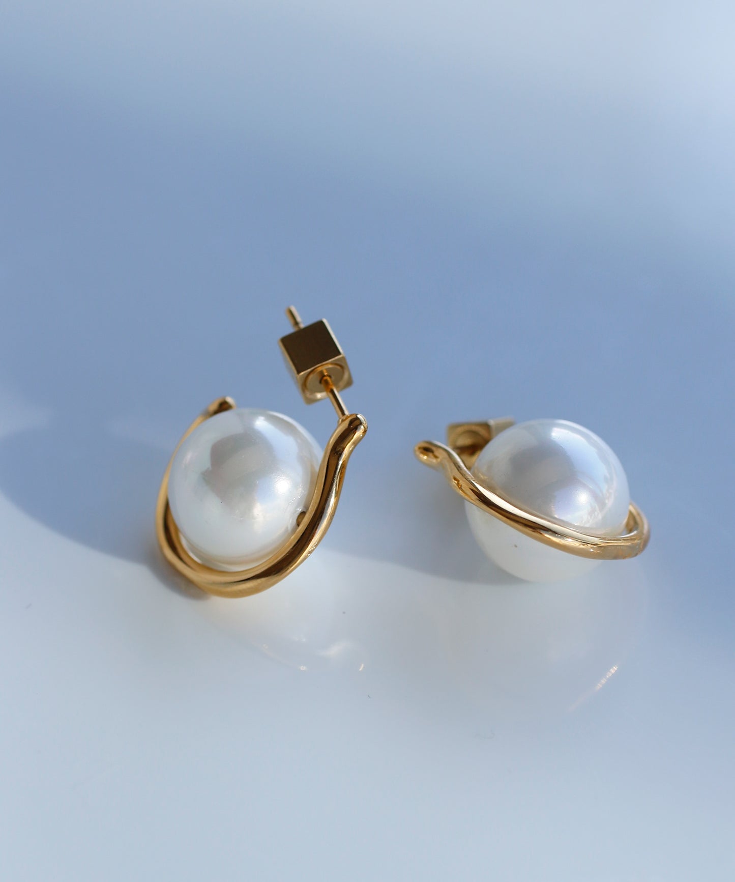 【Stainless Seel IP】 Pearl Earrings