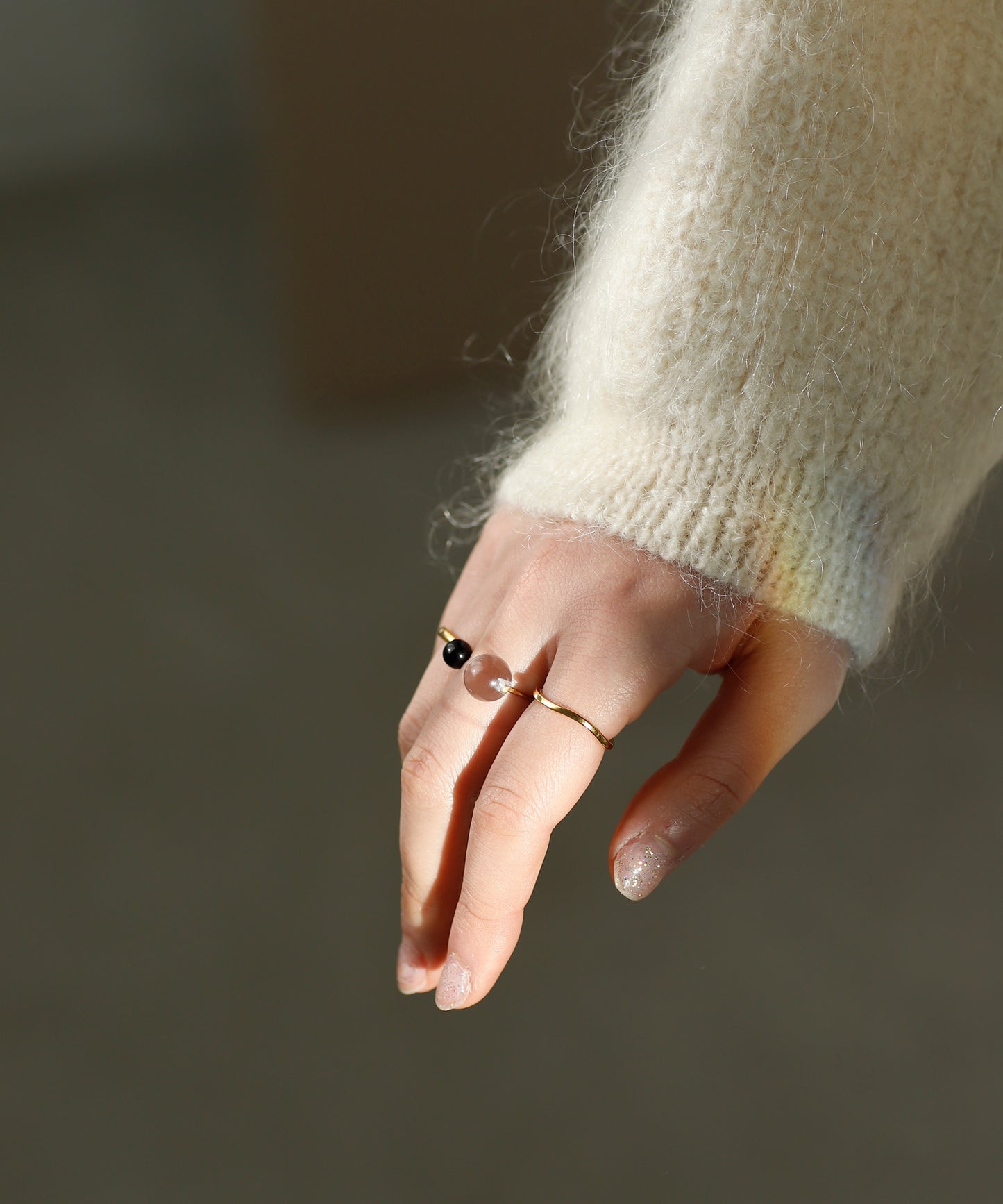 【Stainless Seel IP】縟瑪瑙×水晶叉環