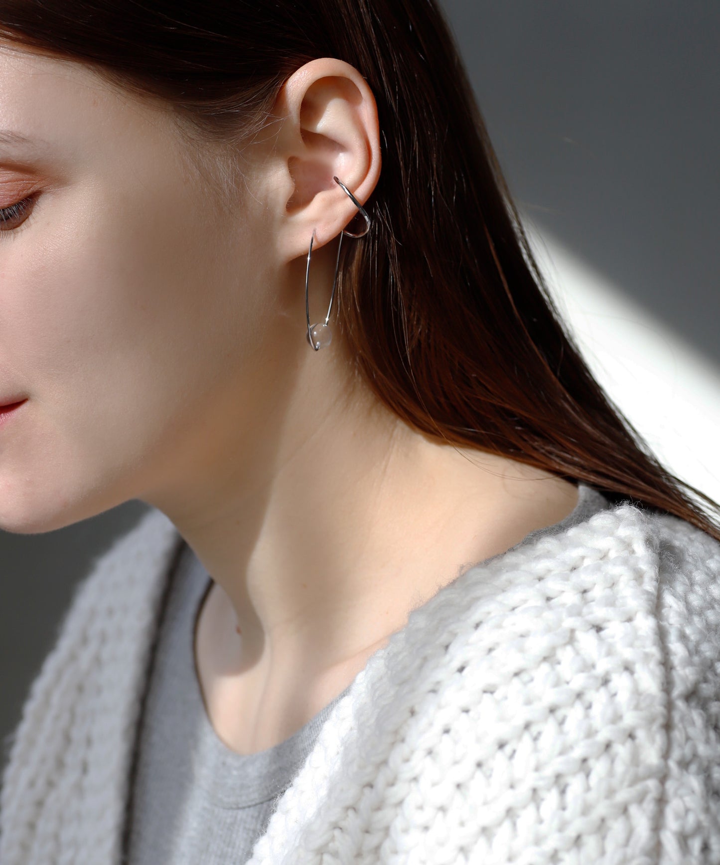【Stainless Seel IP】水晶袖口耳環