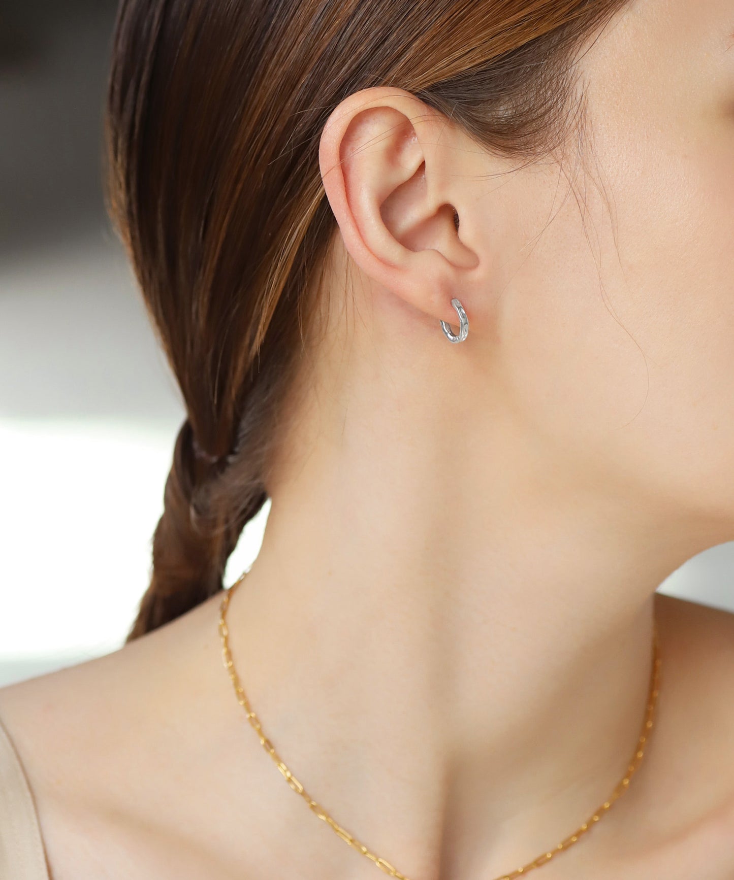 工藝風格圈形耳環【925銀】