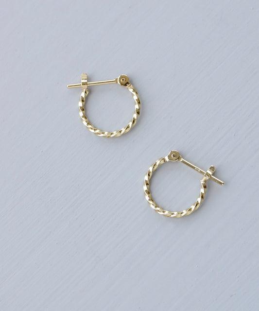 【Online Store Limited】Twist Hoop Earrings [10K][Basic]