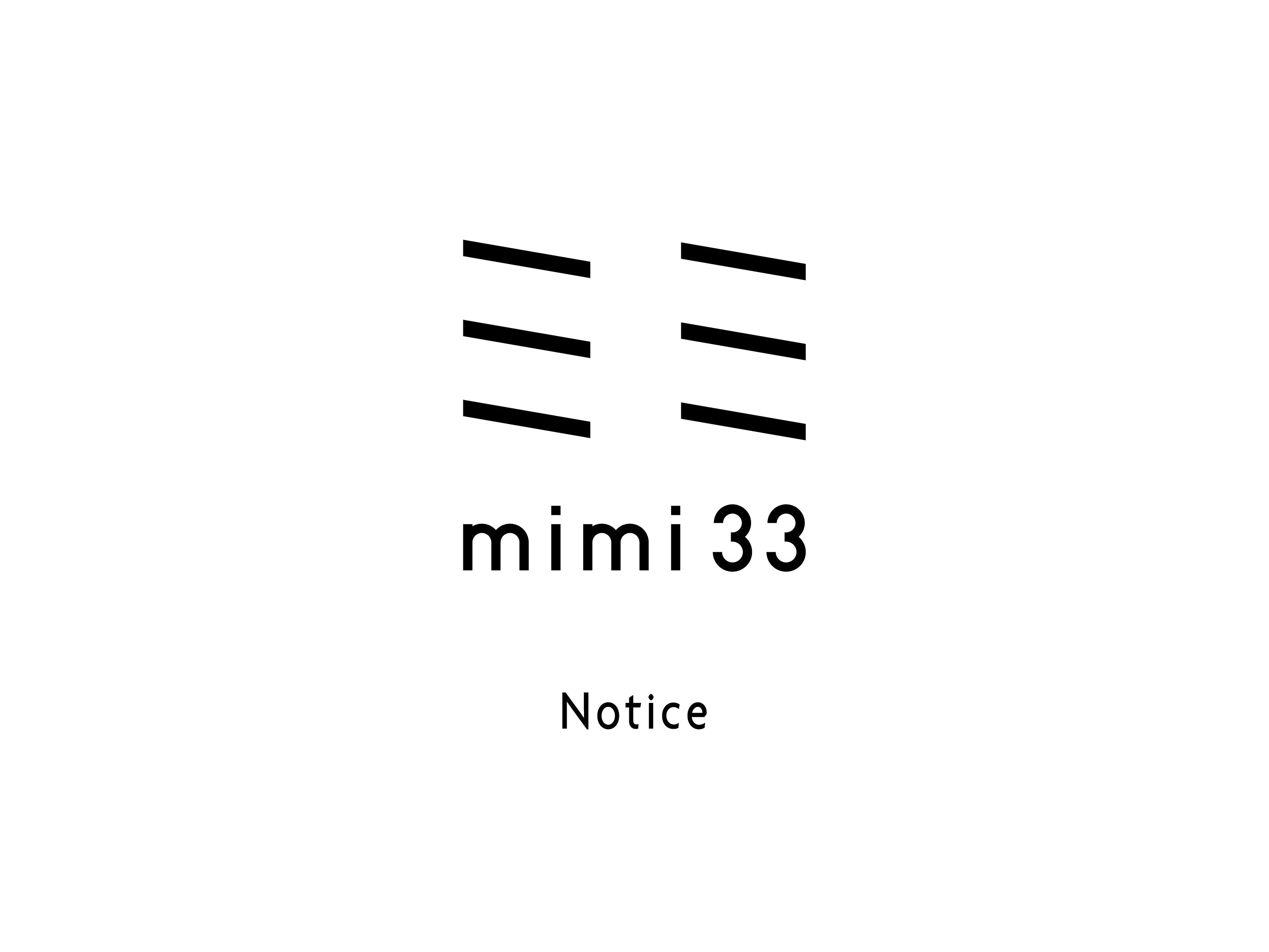 Notice of Changes to Shipping Method and Fees – mimi33 ONLINE STORE