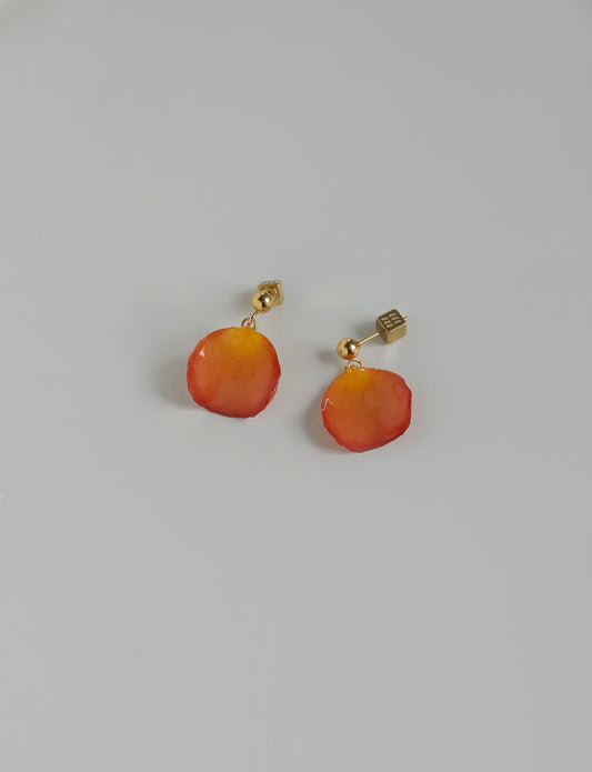 Flower Earrings [Orange Rose]