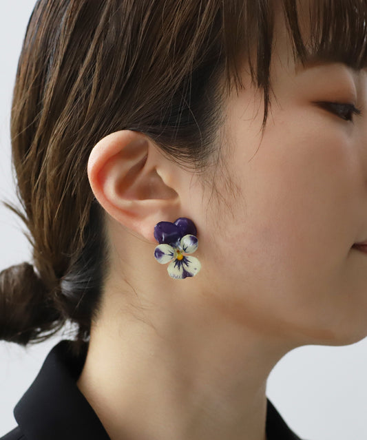 Flower Earrings [Viola]