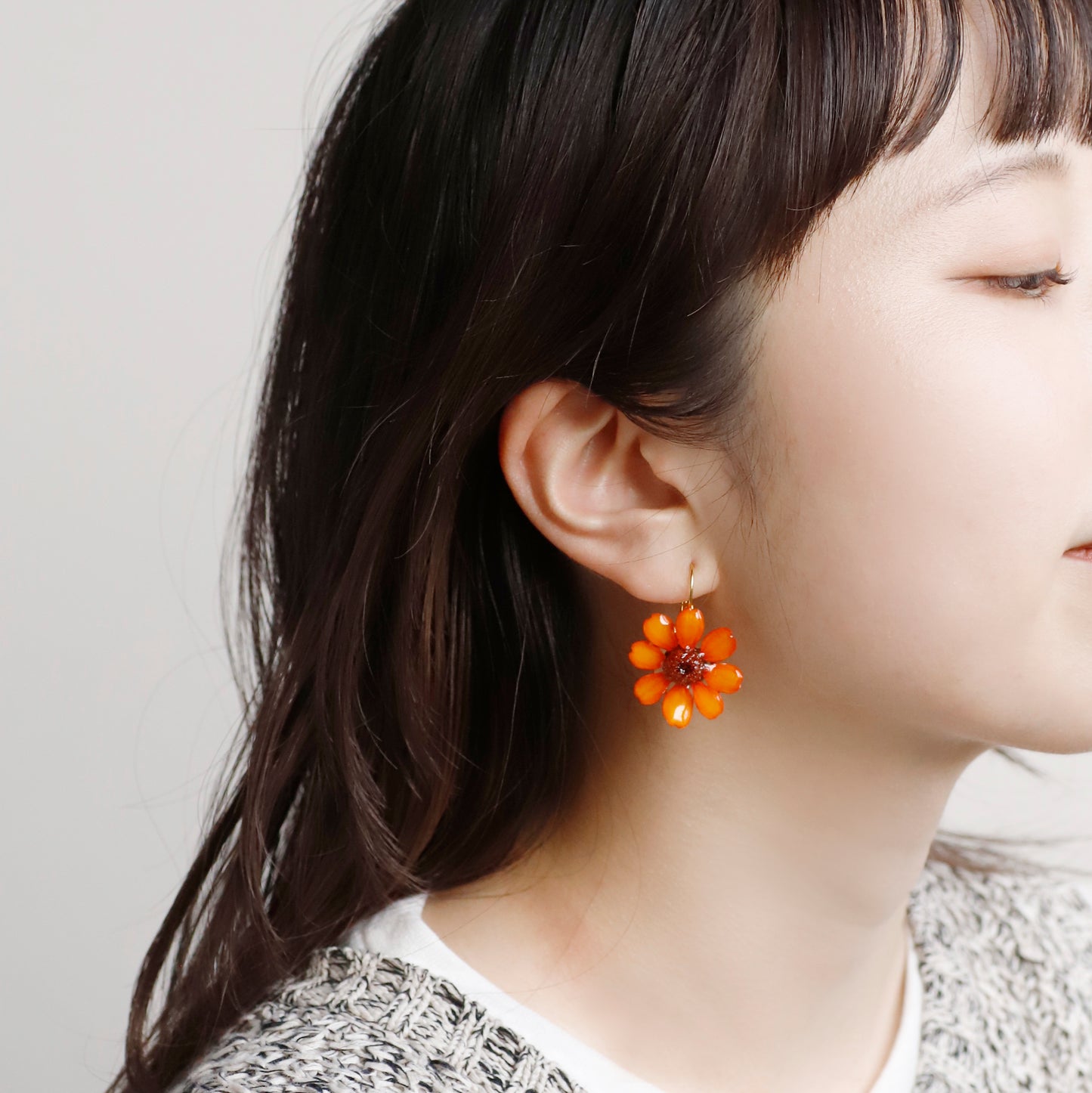 Flower Earrings [Zinnia]