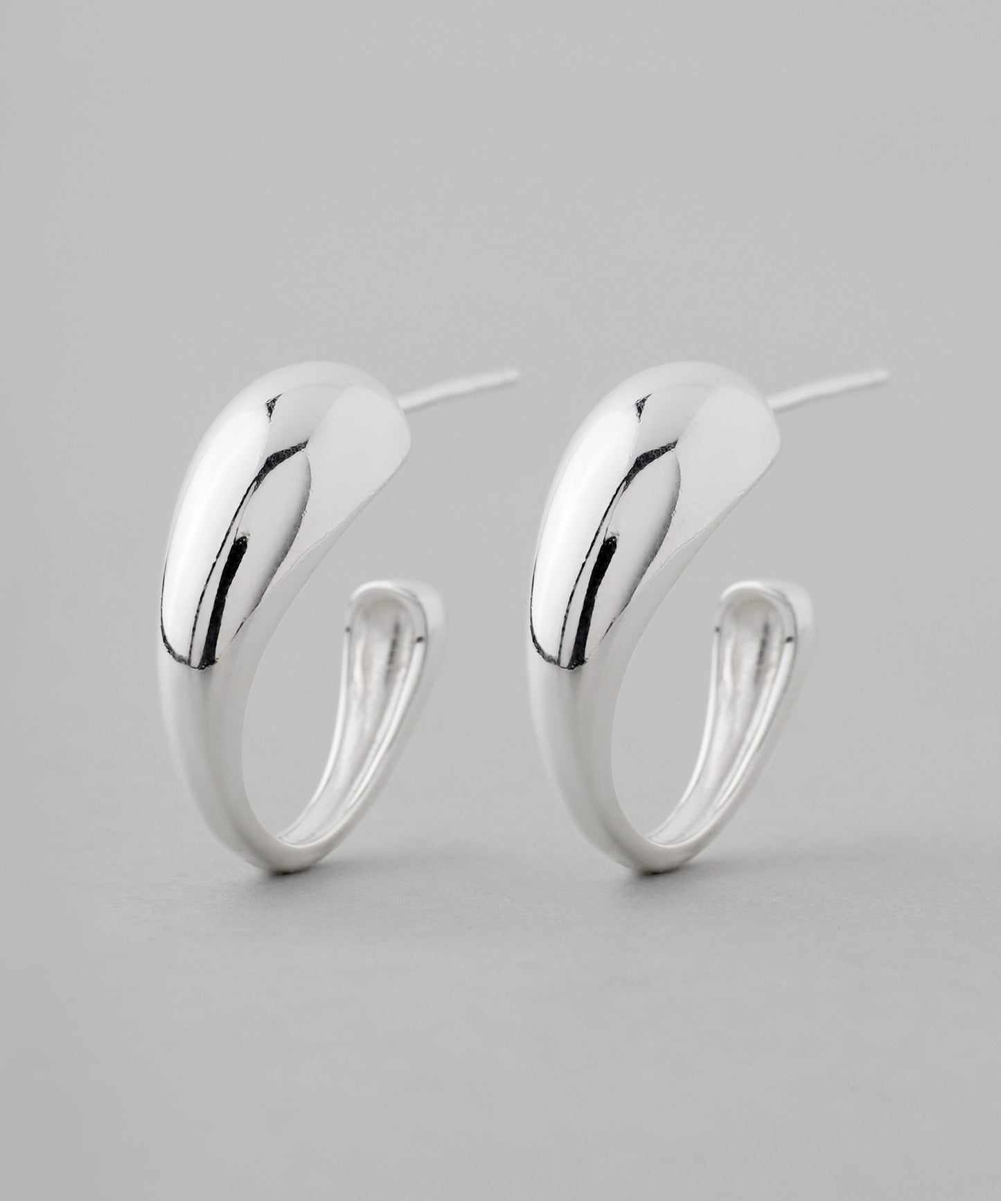 Nuance Line Hoop Earrings [925 Silver]
