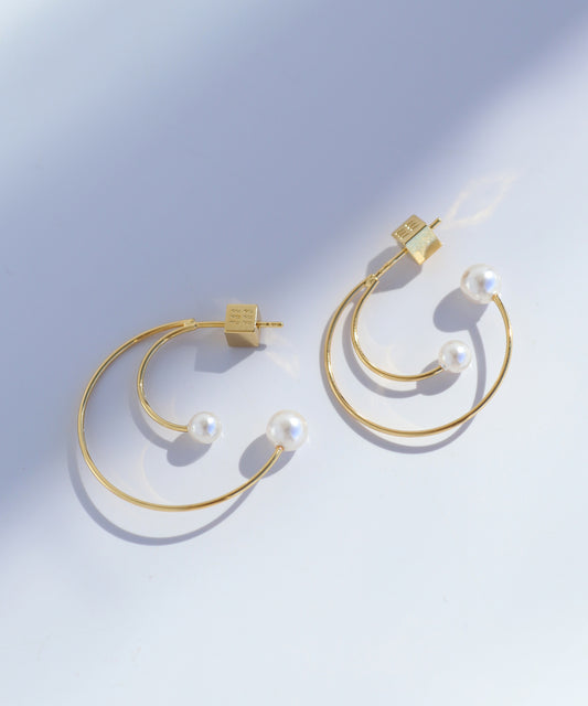 Pearl Hoop Earrings
