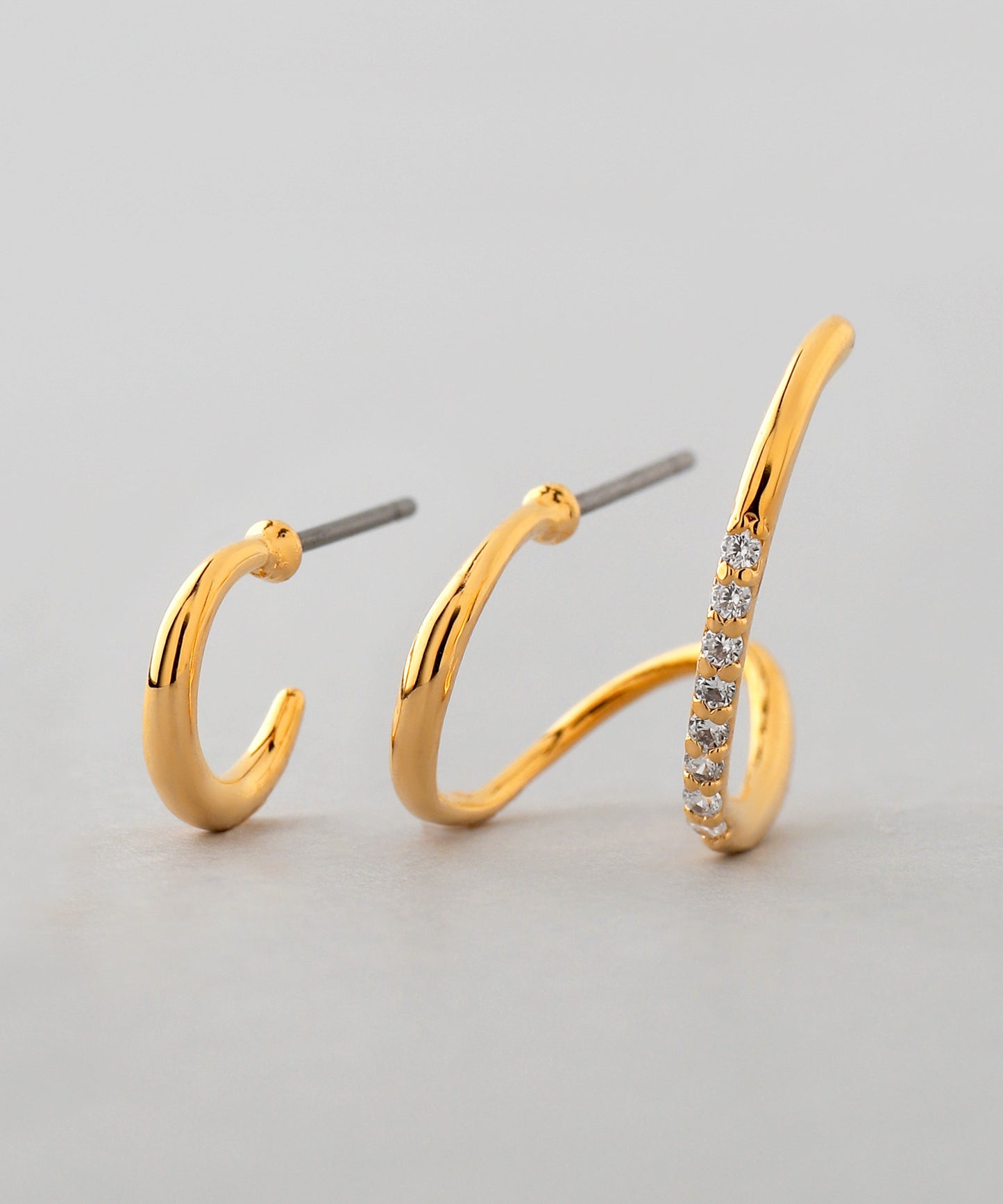 Bijou Asymmetry Cuff Earrings