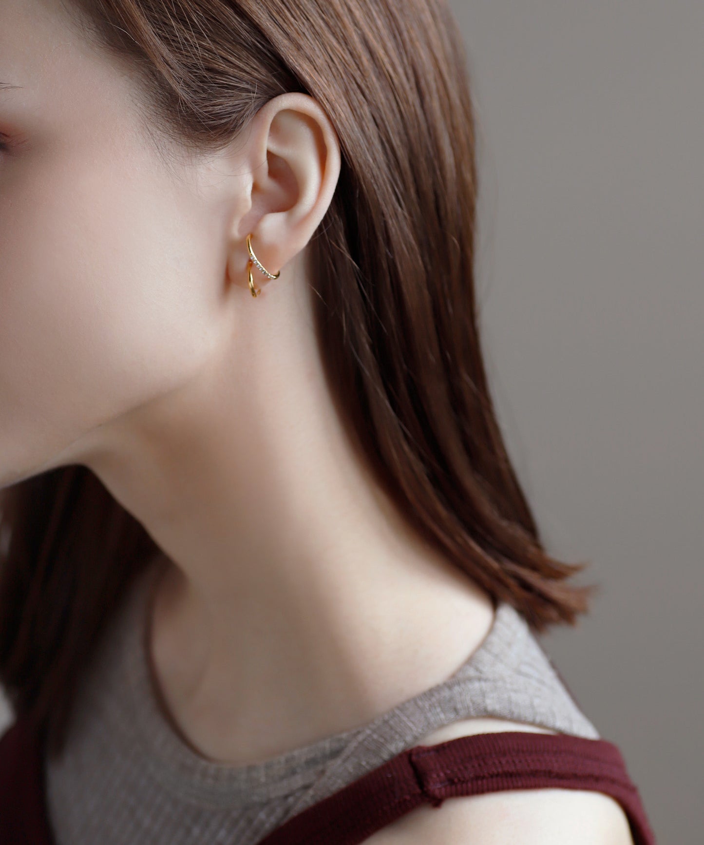 Bijou Asymmetry Cuff Earrings