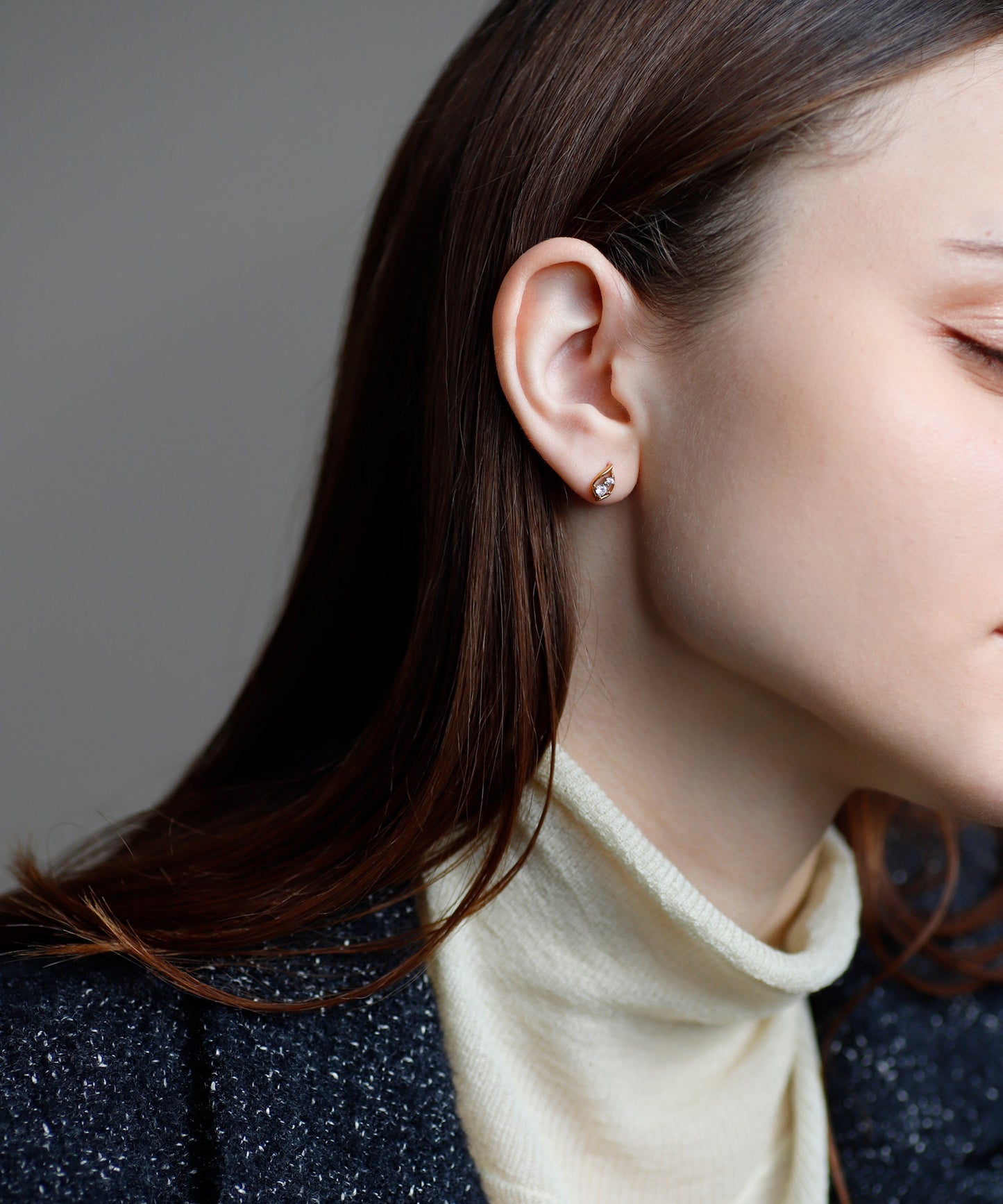 Bijou & Leaf Earrings [Surgical Stainless Steel]