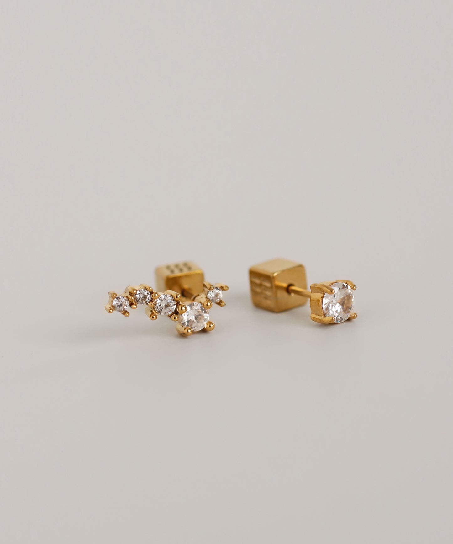 Bijou Asymmetric Earrings [Surgical Stainless Steel]