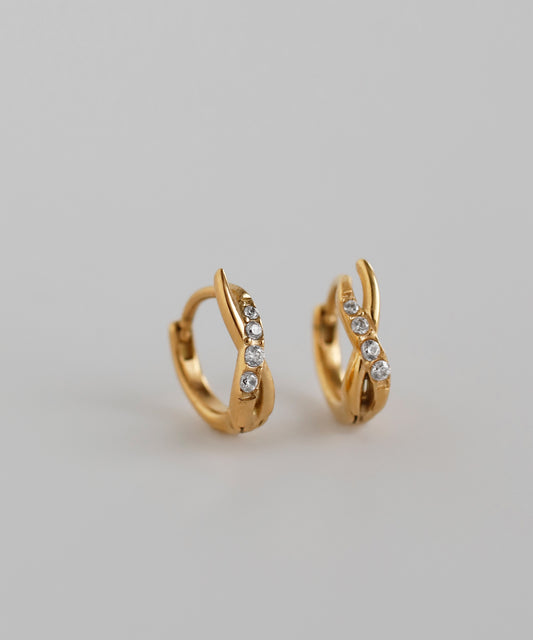 Bijou Cross Line Hoop Earrings [Sursical Stainless Steel]