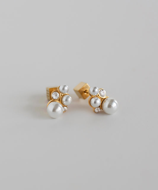 Pearl × Bijou Earrings [Sursical Stainless Steel]