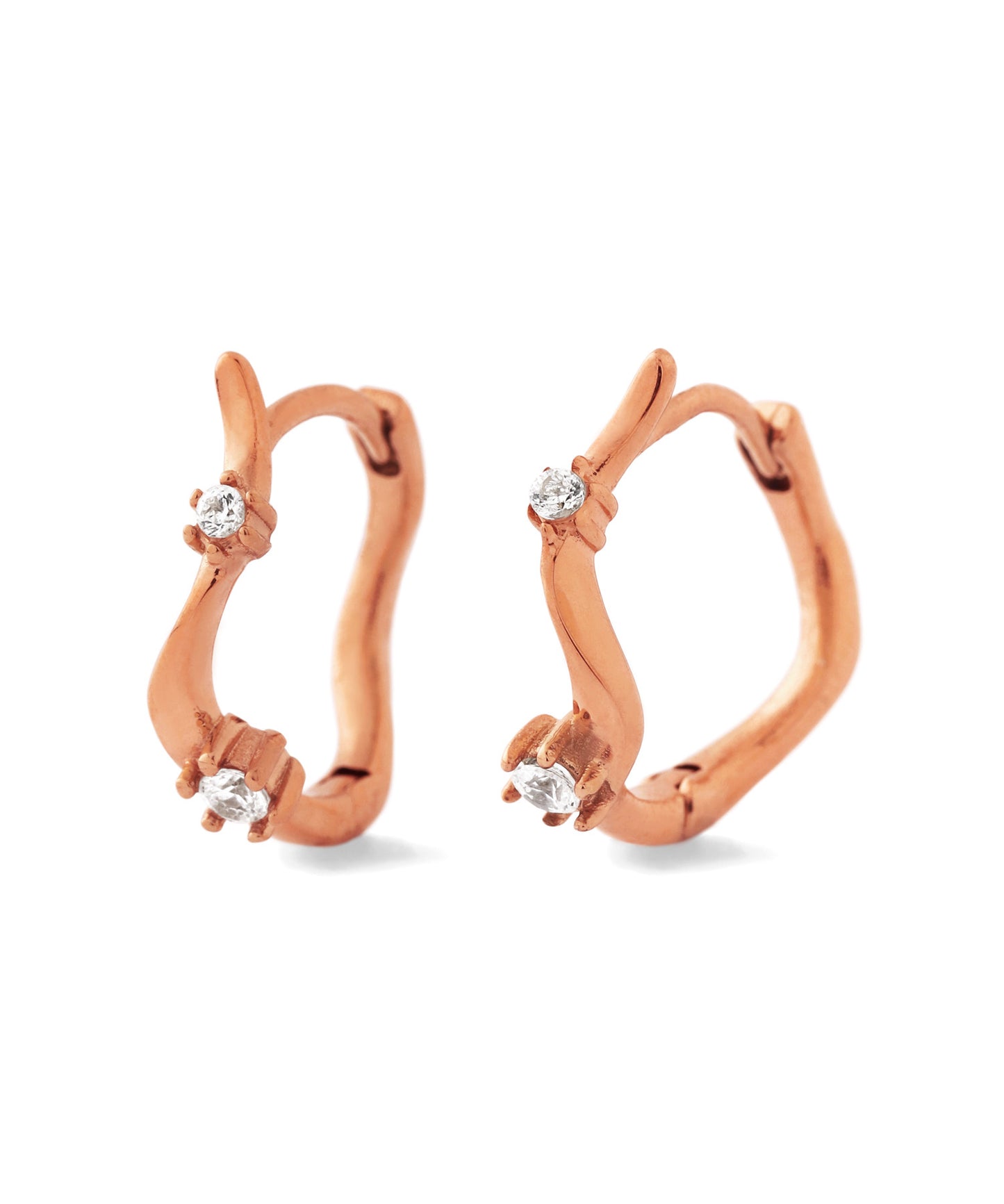 Bijou × Wavy Line Hoop Earrings [Sursical Stainless Steel]