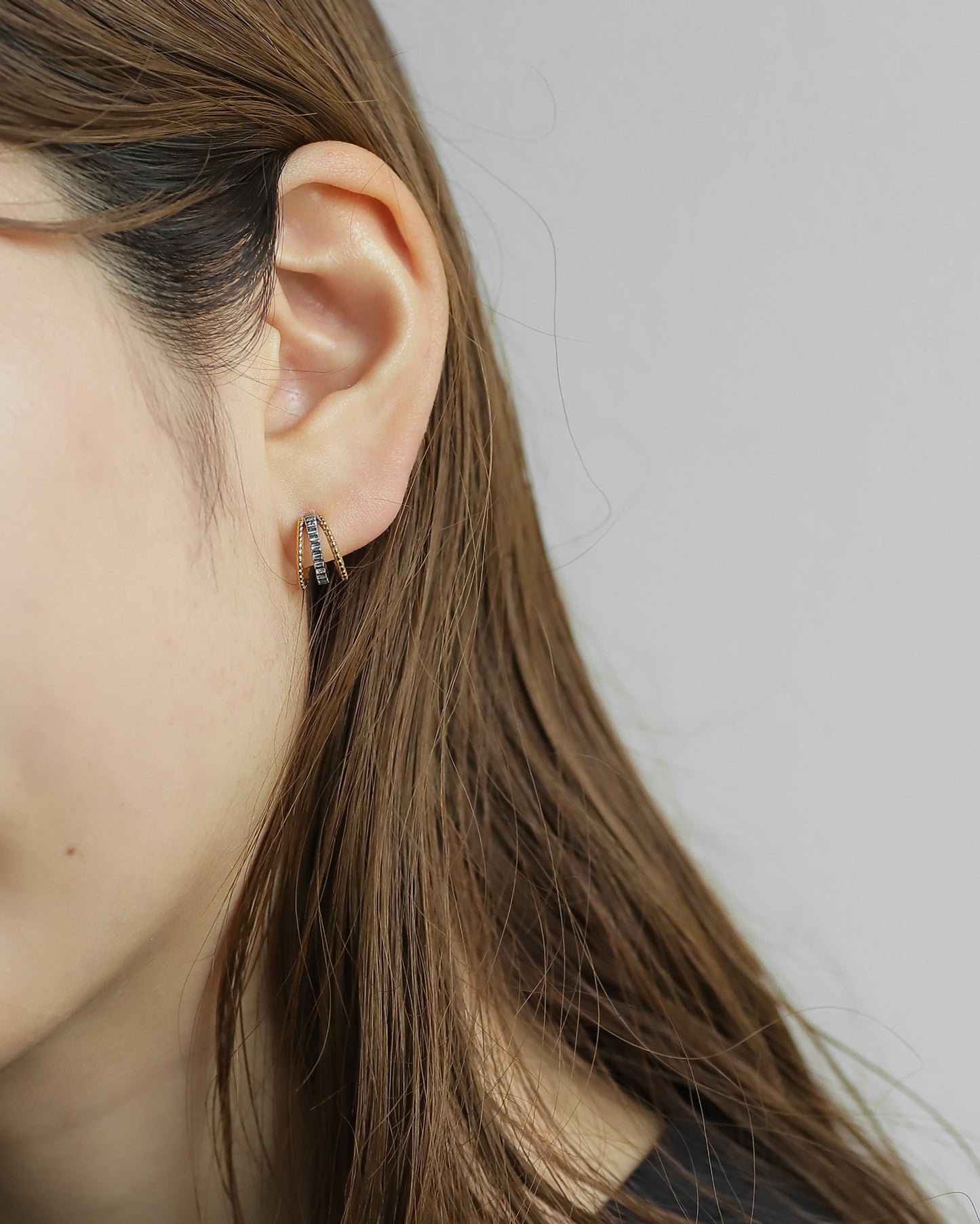 Two-Tone Hoop Earrings [Surgical Stainless Steel]