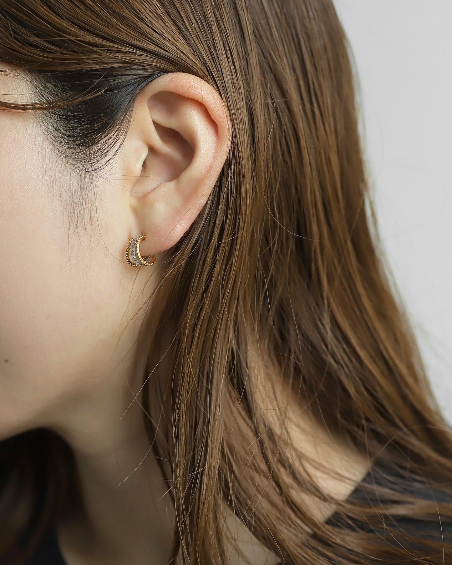 Two-Tone Hoop Earrings [Surgical Stainless Steel]
