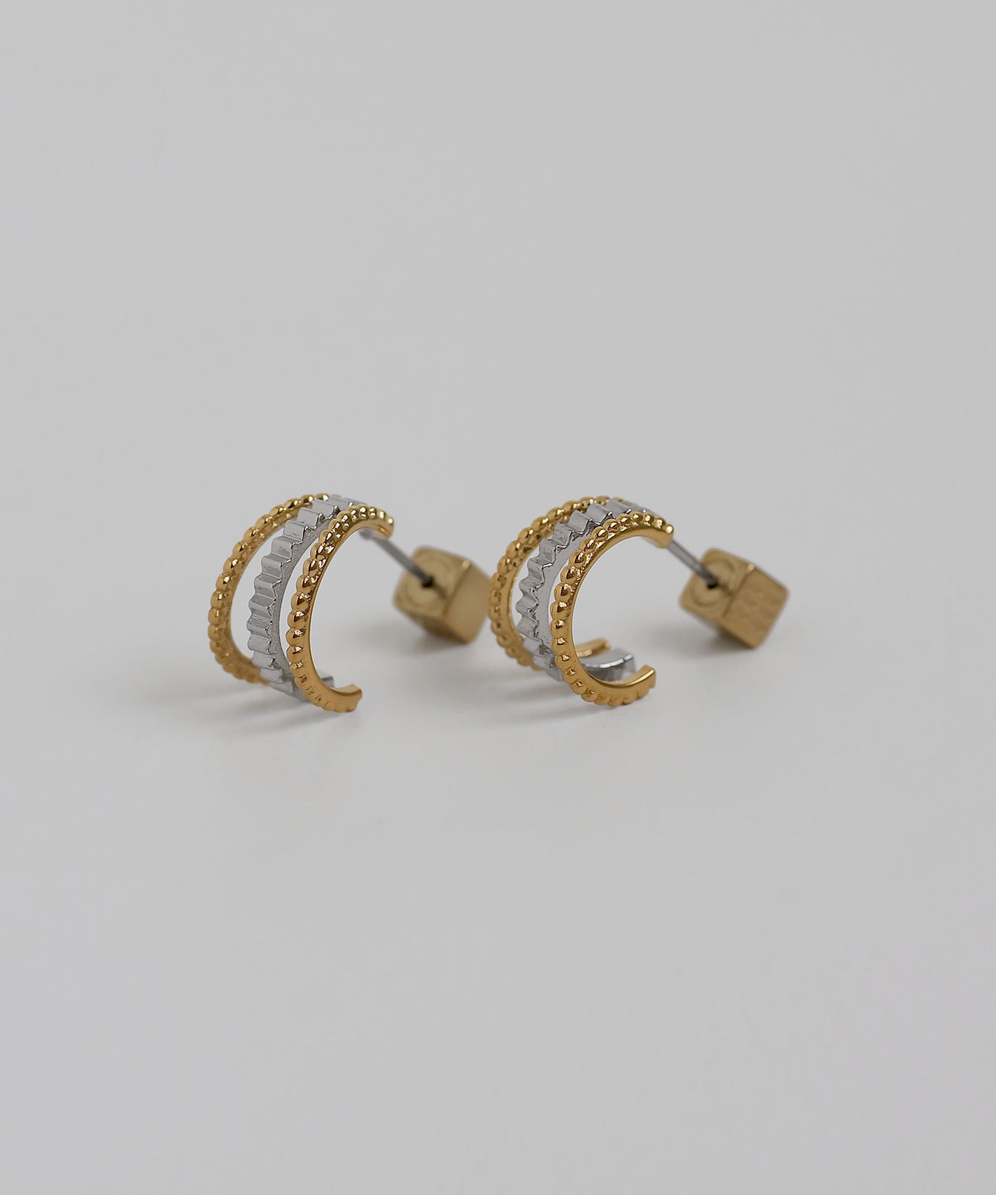 Two-Tone Hoop Earrings [Surgical Stainless Steel]