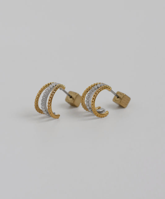 Two-Tone Hoop Earrings [Surgical Stainless Steel]