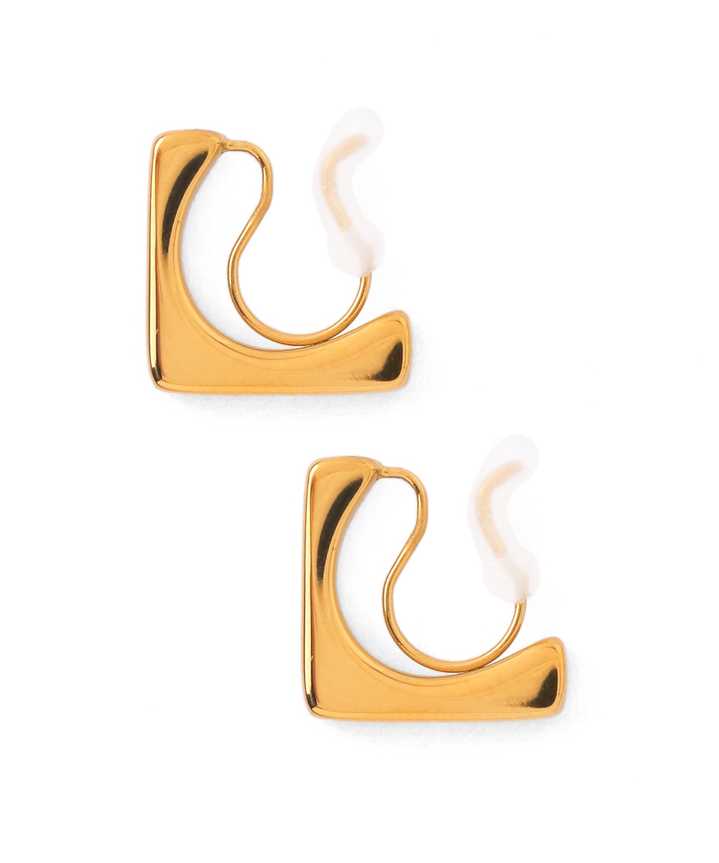 Square Clip-On Earrings [Stainless Steel]