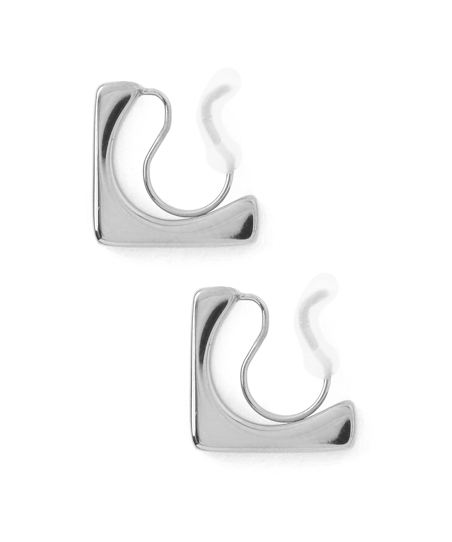 Square Clip-On Earrings [Stainless Steel]