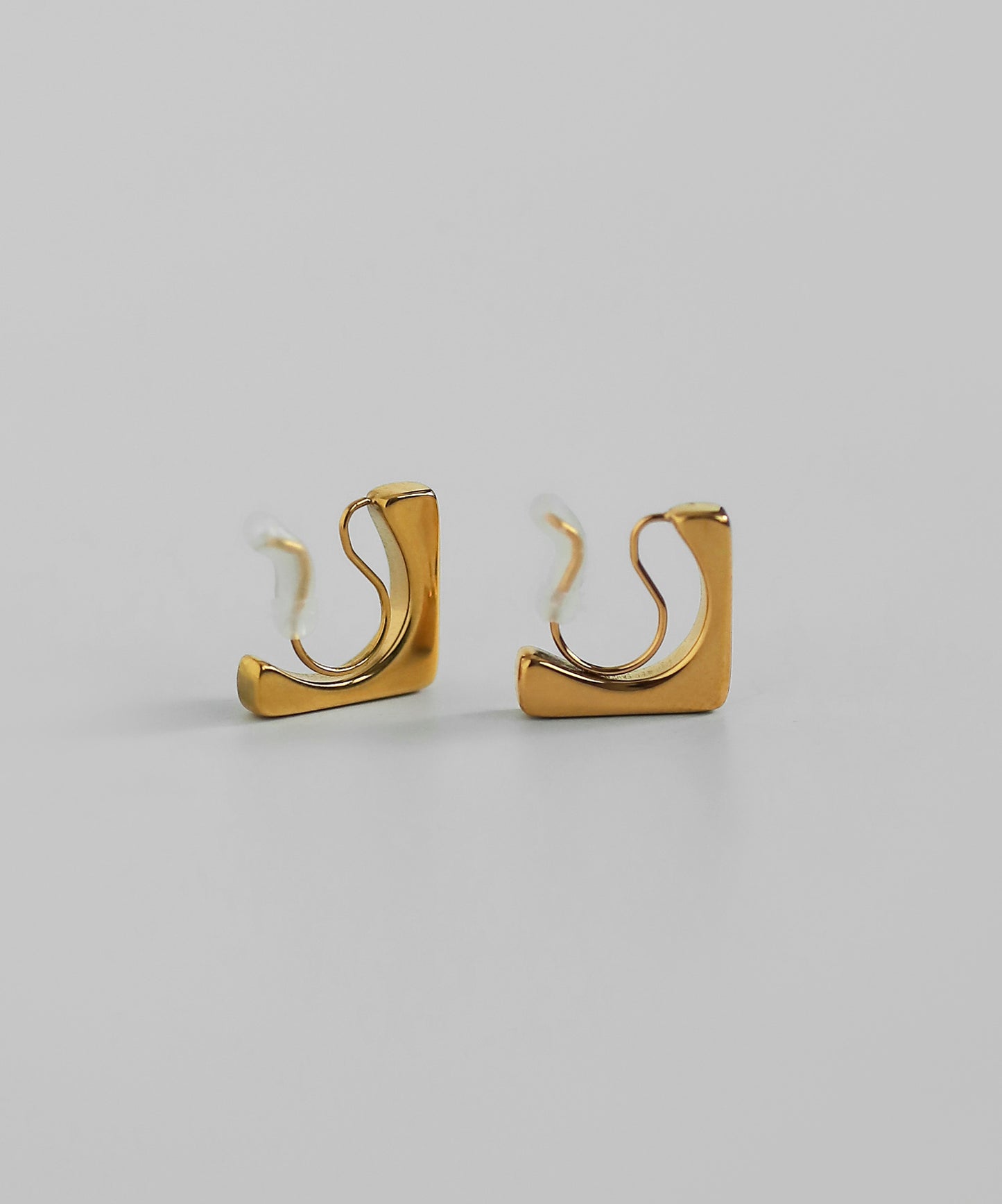 Square Clip-On Earrings [Stainless Steel]