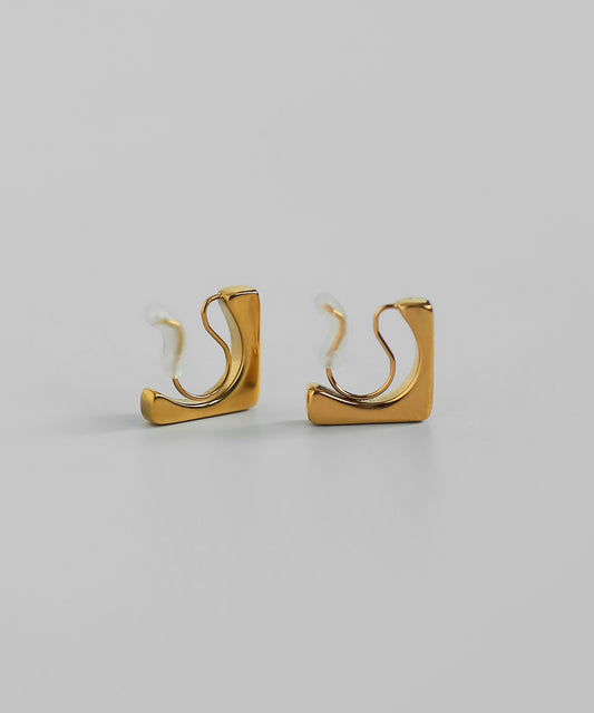 Square Clip-On Earrings [Stainless Steel]
