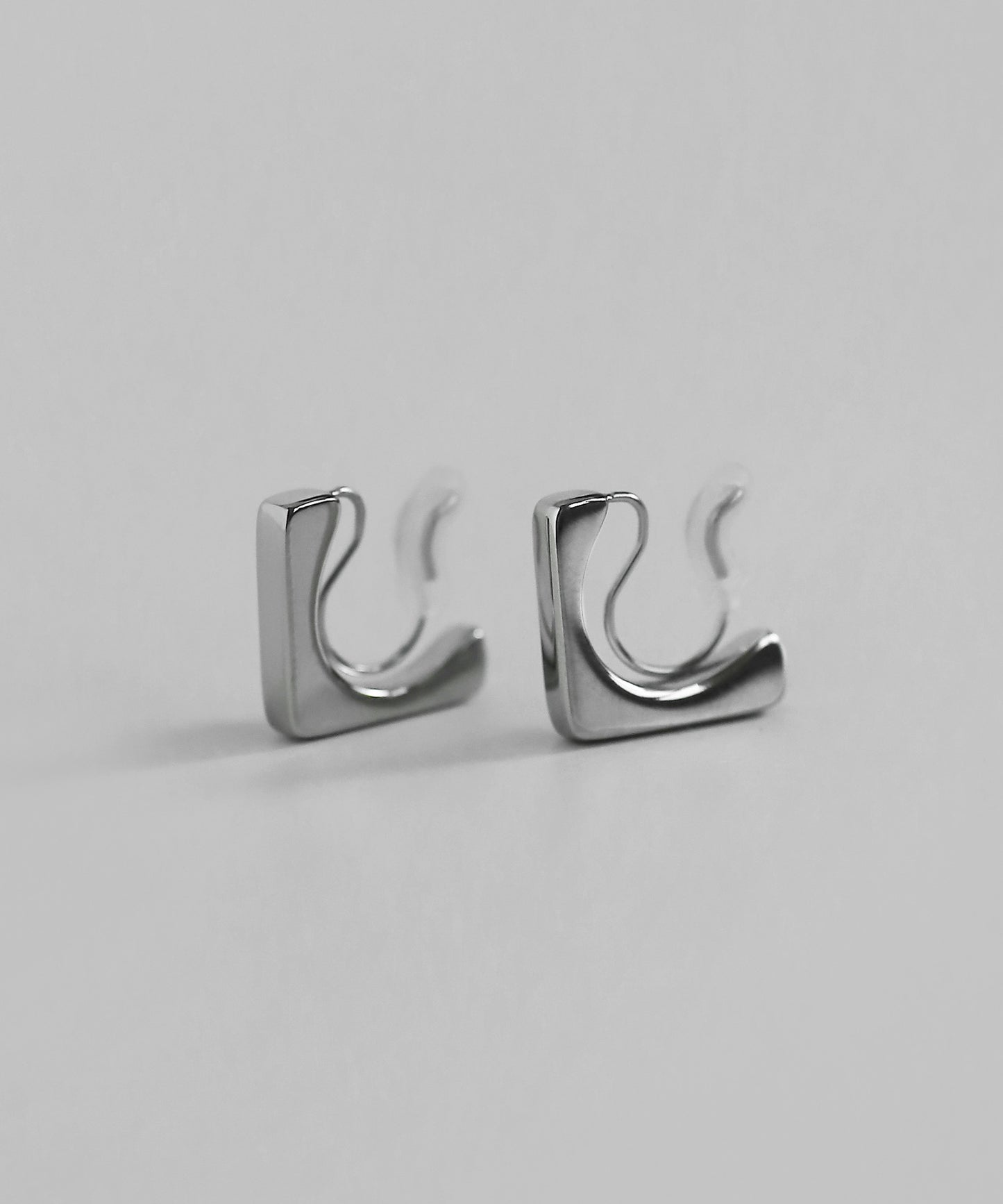 Square Clip-On Earrings [Stainless Steel]