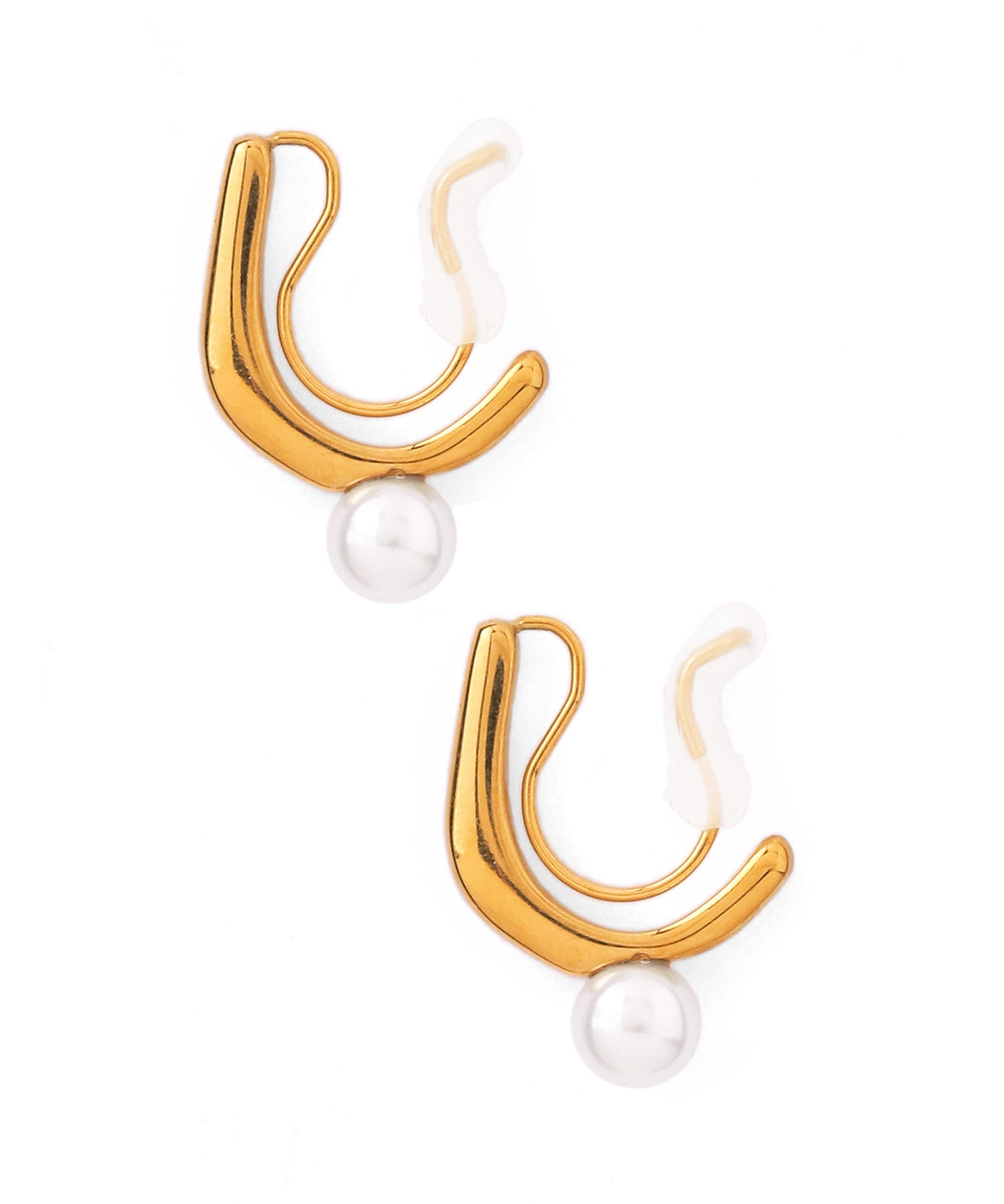 Pearl Clip-On Earrings [Stainless Steel]