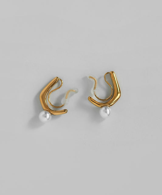 Pearl Clip-On Earrings [Stainless Steel]
