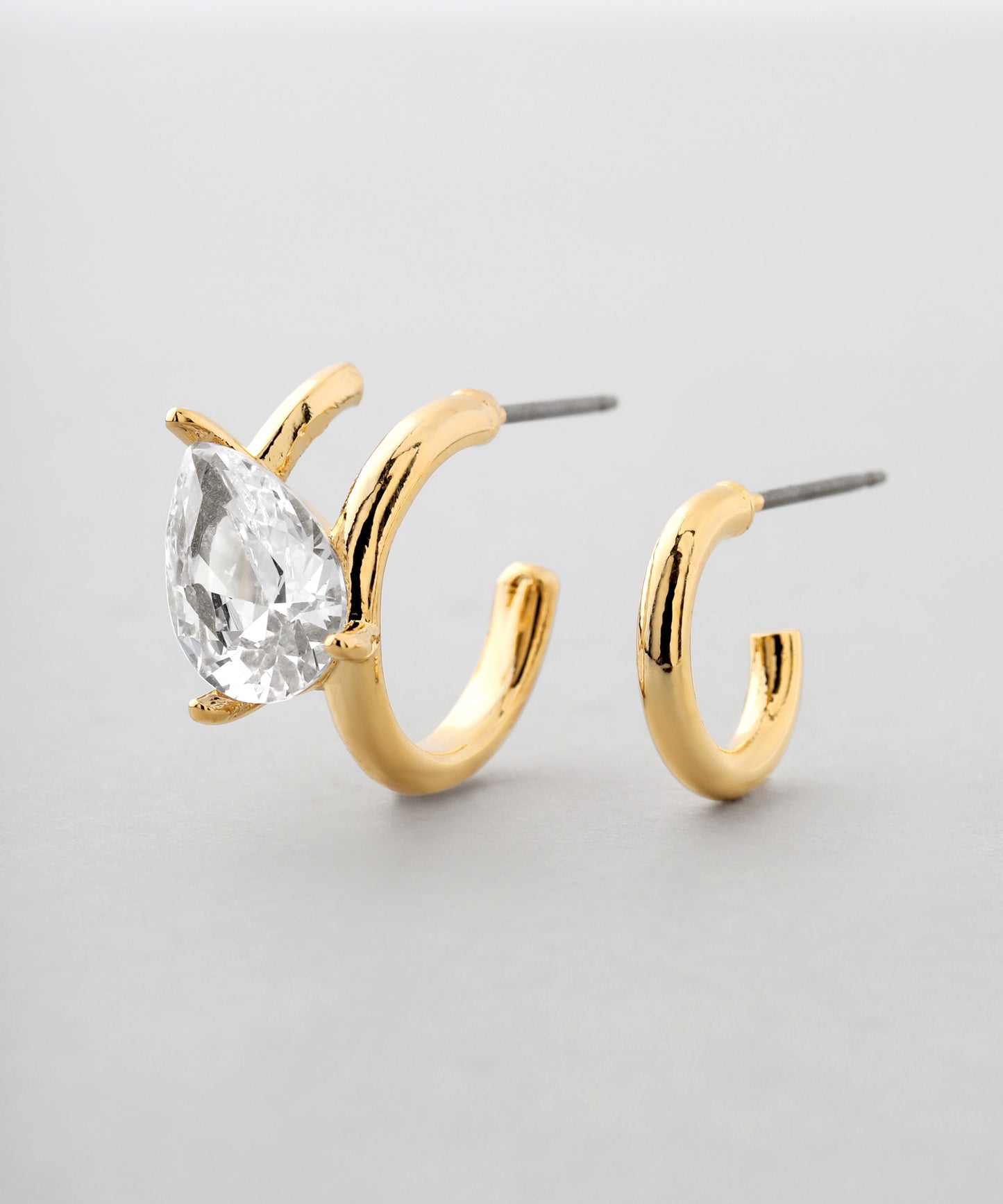 Drop Bijou Asymmetric Hoop Earrings