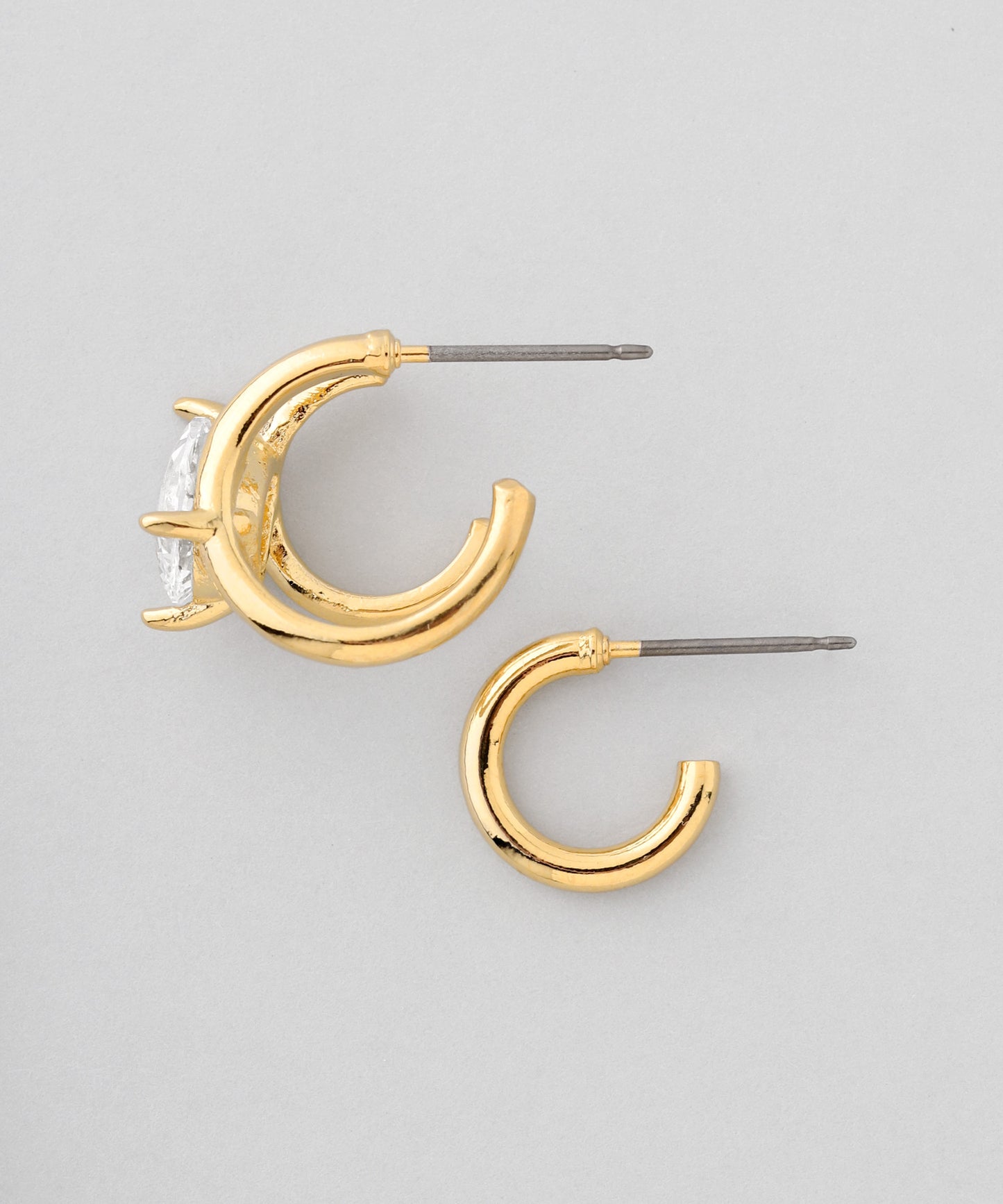 Drop Bijou Asymmetric Hoop Earrings