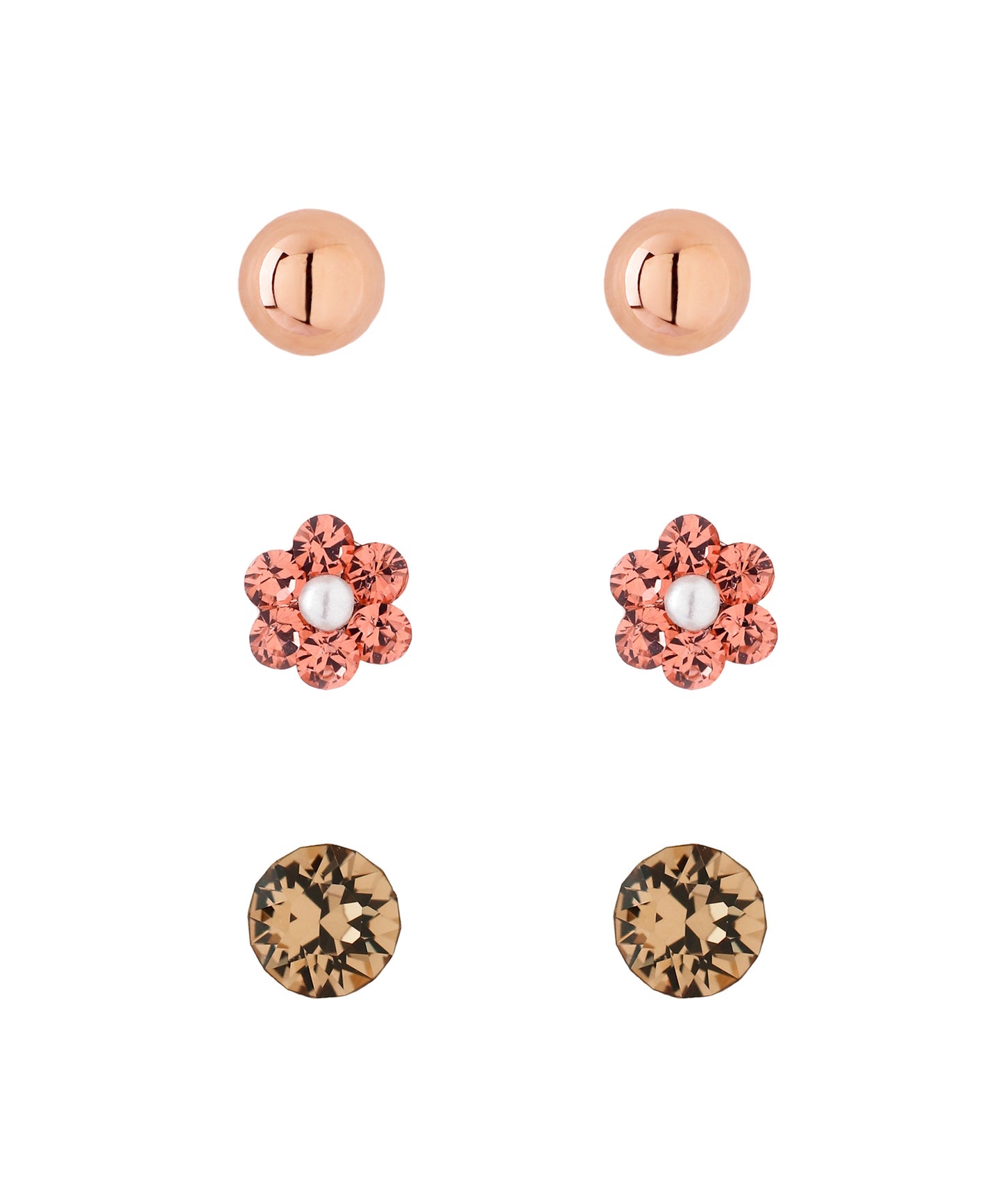Bijoux Flower Earrings [Set of 3 pairs]