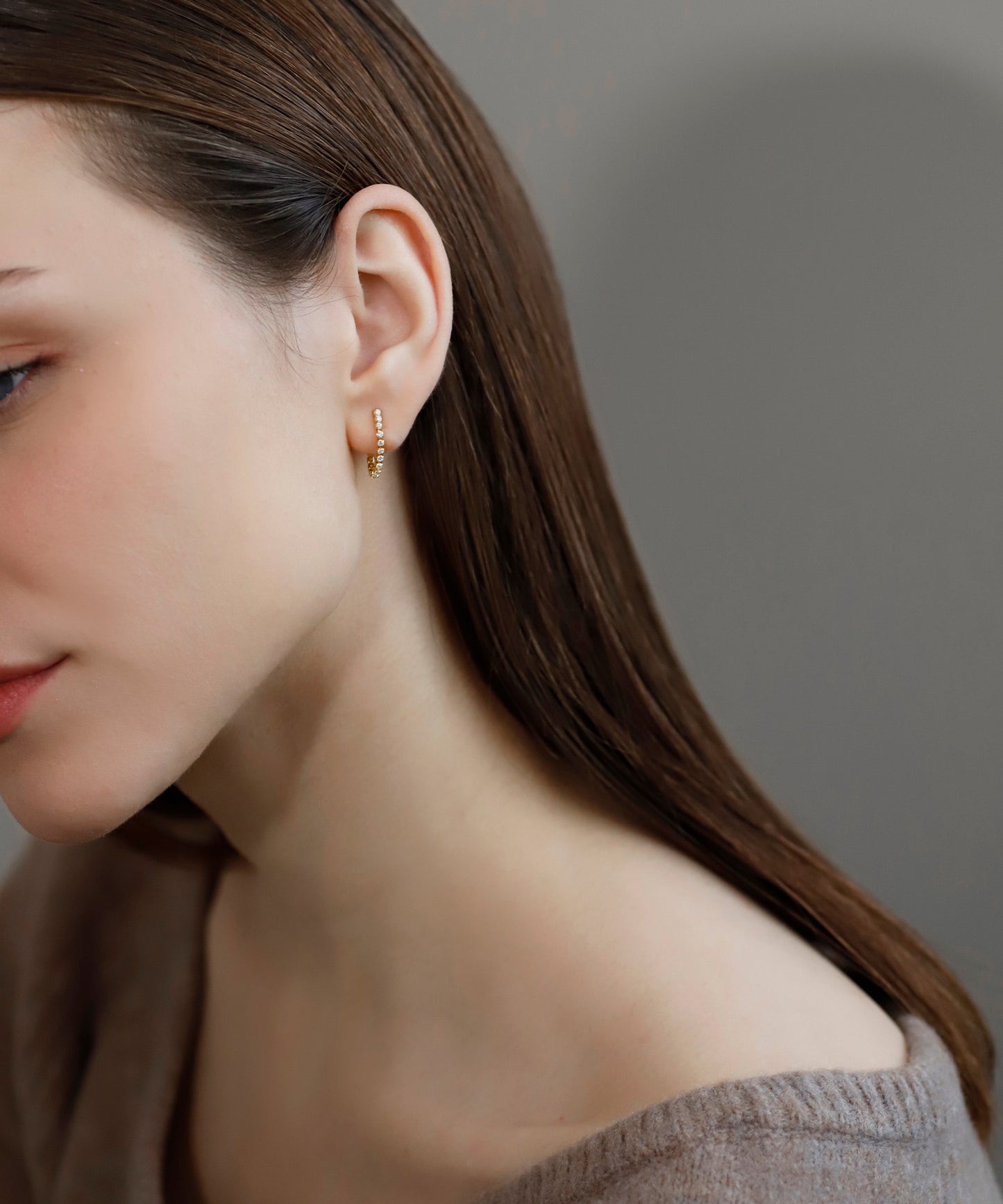 Bijou Line Back Catch Earrings