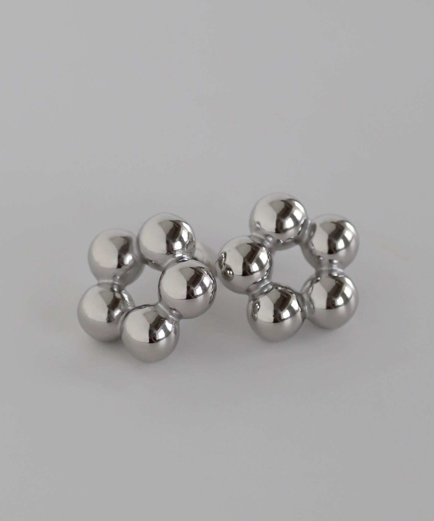 【Stainless Steel IP】Metal Flower Earrings