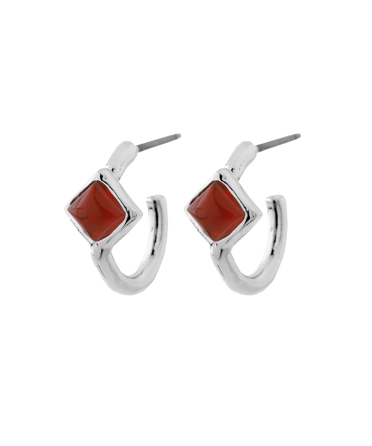 【Eligible for Novelty】Gemstone Hoop Earrings