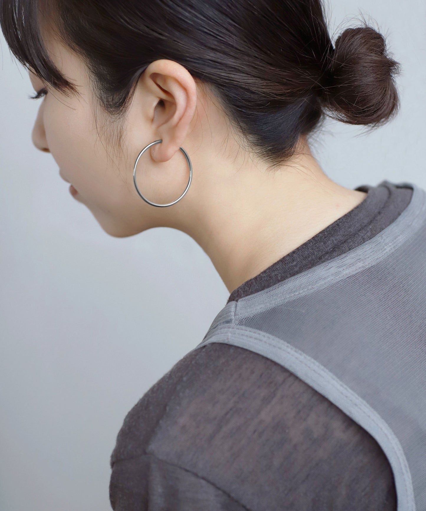 【Stainless Steel IP】Hoop Clip On Earrings [M]