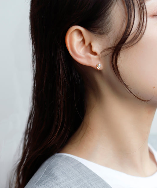 Pearl × Bijou Asymmetry Earrings