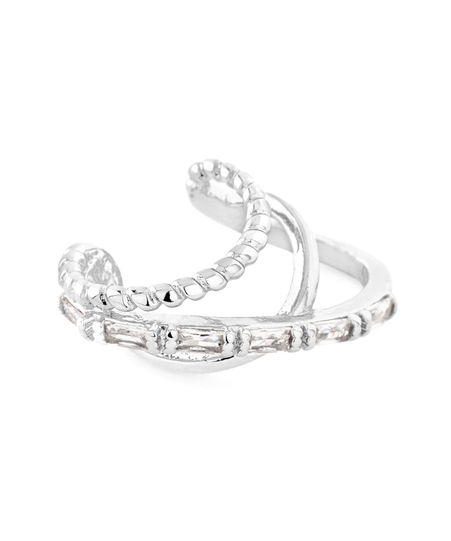 Bijou × Cross Line Ear Cuff