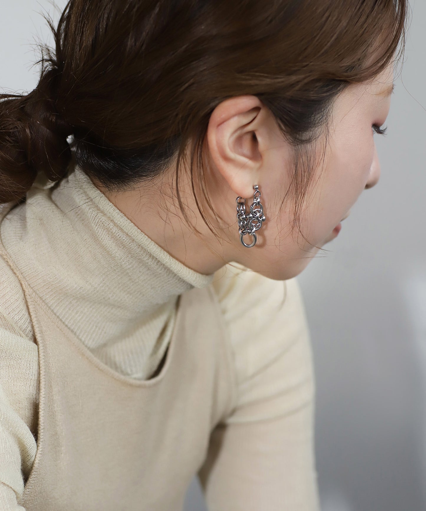 Chain Hoop Earrings [Stainless Steel]