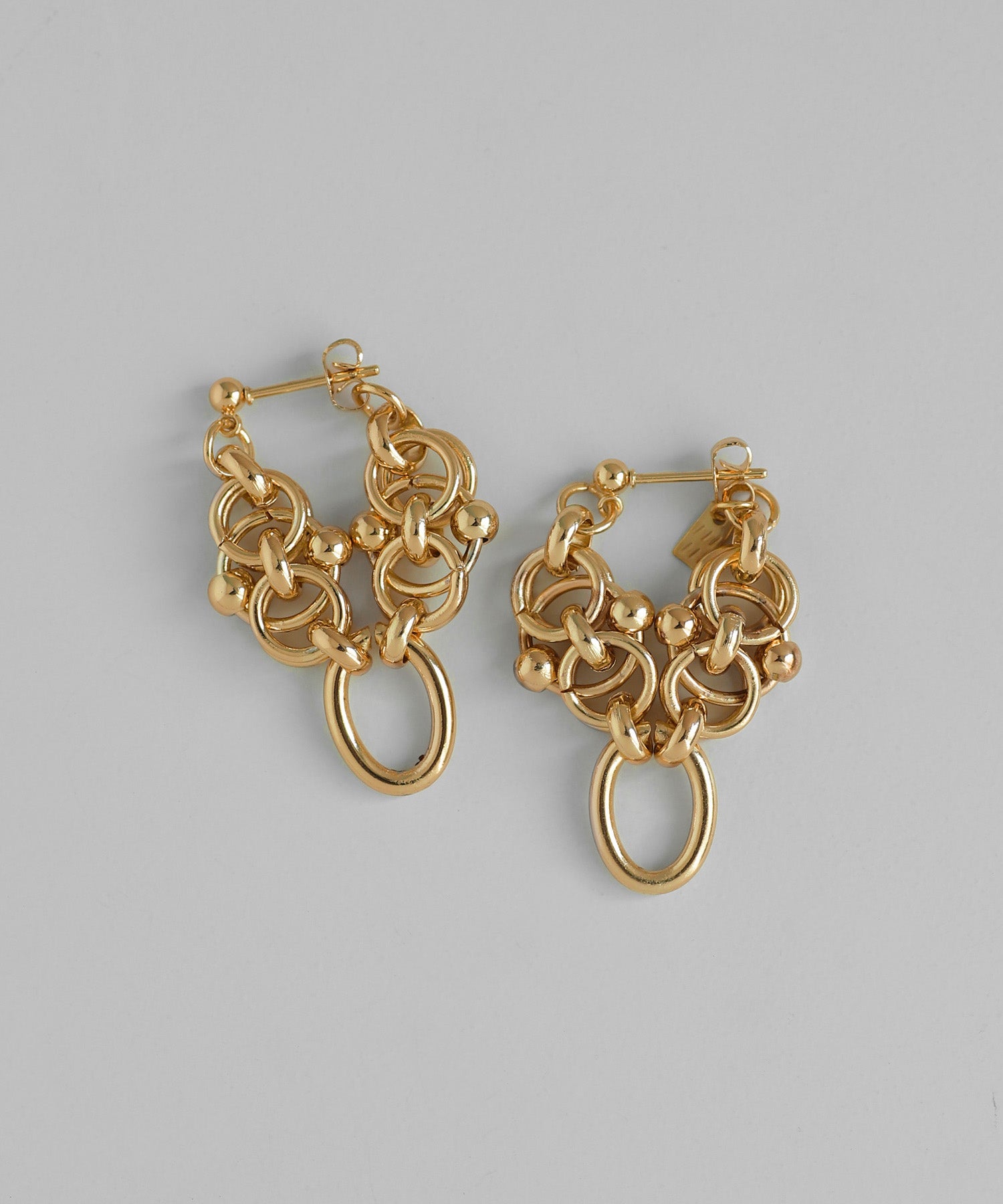 Chain Hoop Earrings [Stainless Steel] (dg210298p) | mimi33 ONLINE