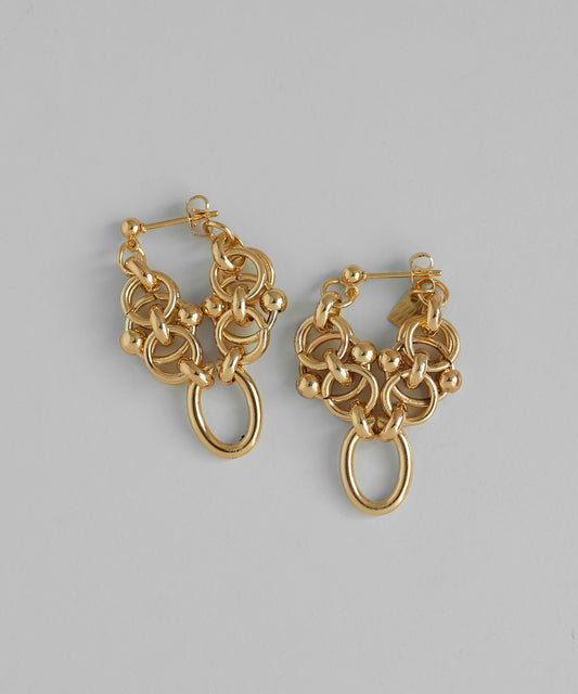 Chain Hoop Earrings [Stainless Steel] [Thick Plating]